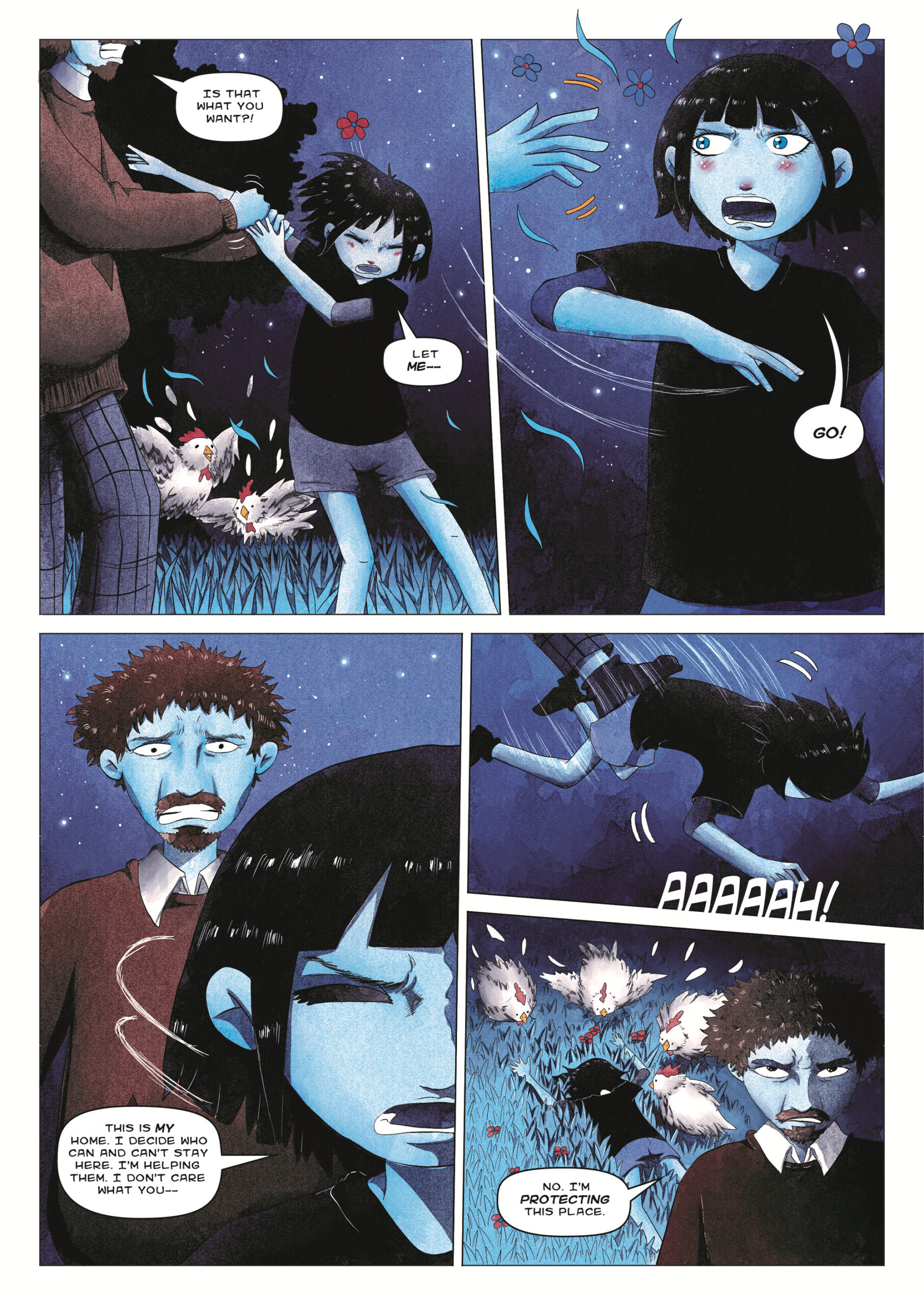 LAND horror comic book page 8 artwork