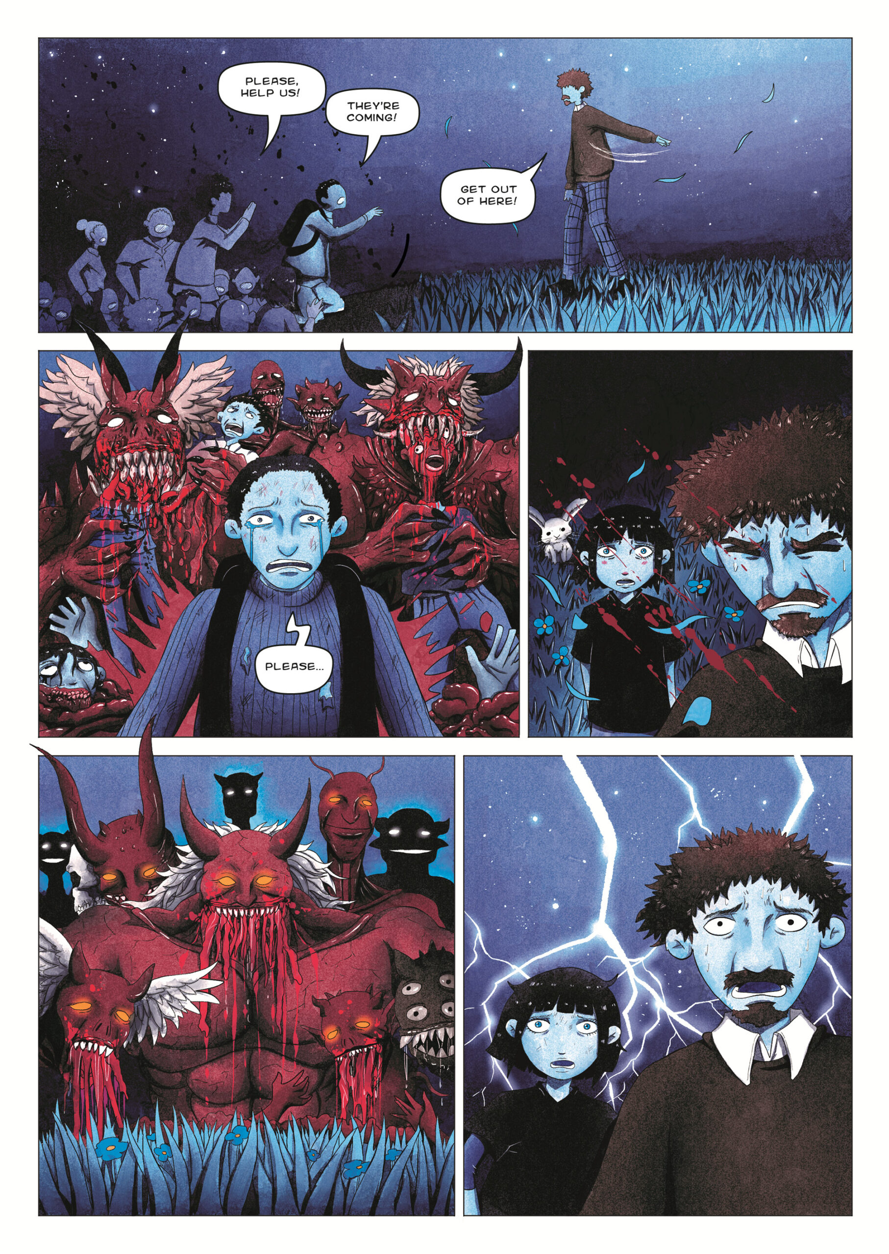 LAND horror comic book page 9 artwork